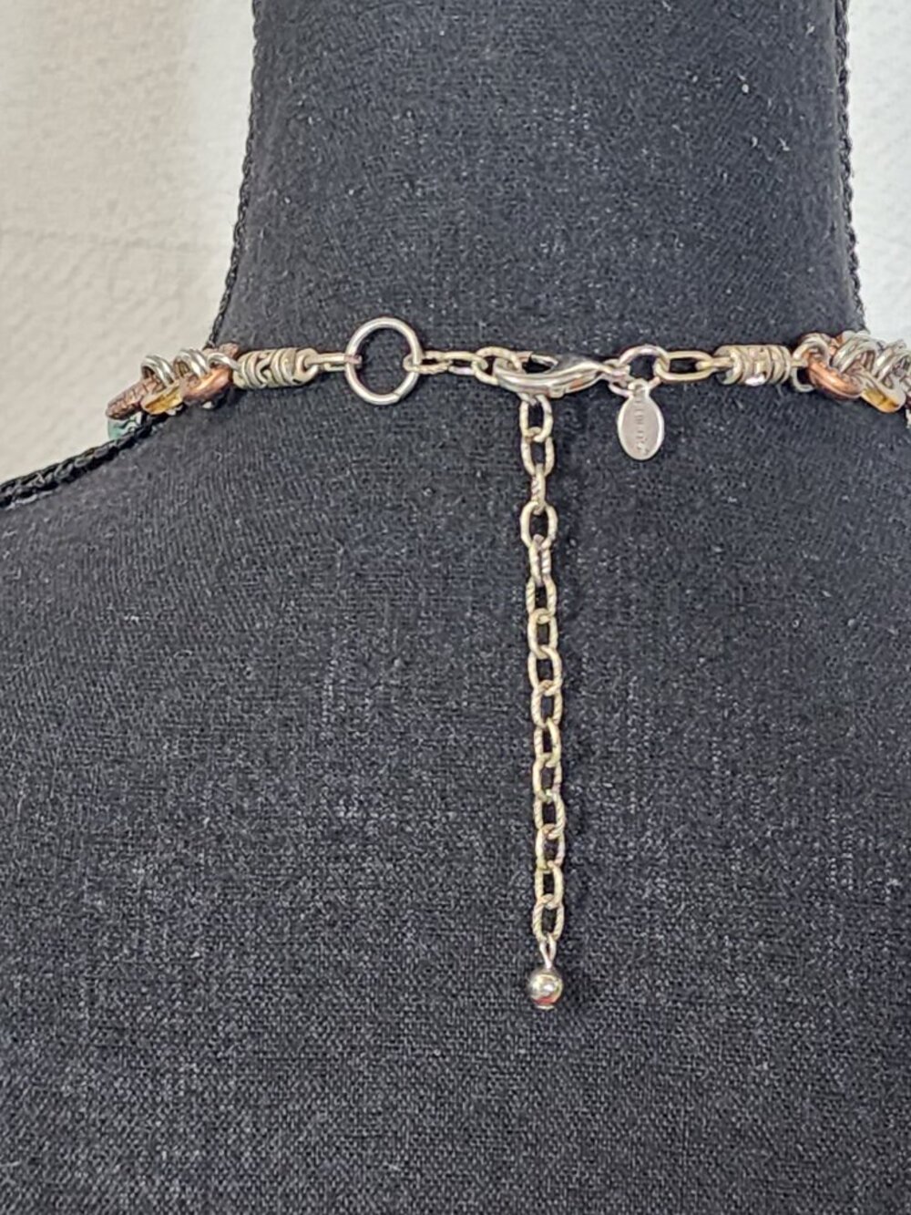 Chico's Multi Stone Multi Metal Circles 36" w/Extender Turquoise Copper Necklace - Picture 11 of 16